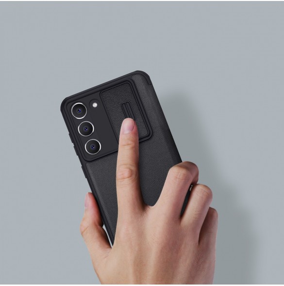 Nillkin Qin Cloth Pro-fodral för Samsung Galaxy S23+ Flip Cover kamerafodral blå