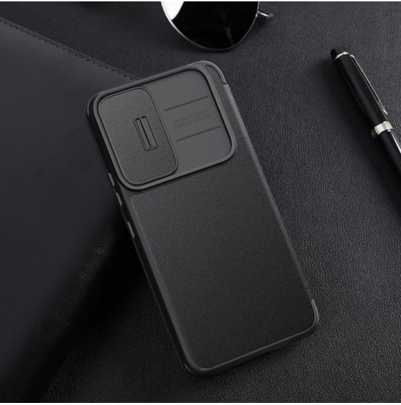 Nillkin Qin Cloth Pro-fodral för Samsung Galaxy S23+ Flip Cover kamerafodral blå