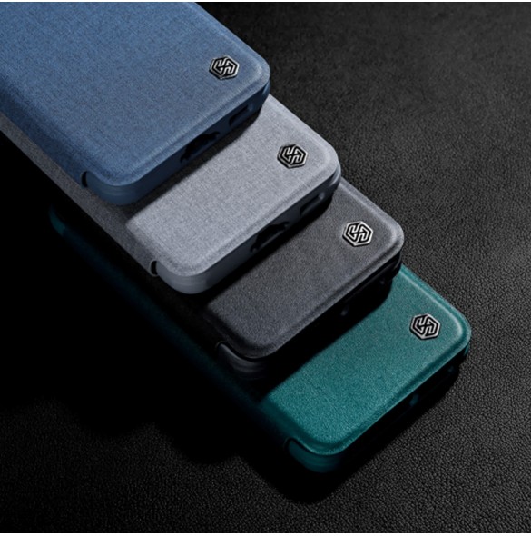 Nillkin Qin Cloth Pro-fodral för Samsung Galaxy S23+ Flip Cover kamerafodral blå