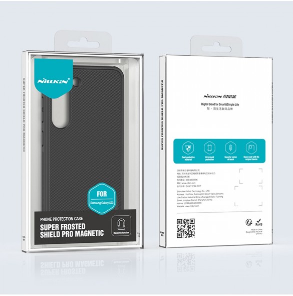 Nillkin Super Frosted Shield Pro Magnetic Case för Samsung Galaxy S23+ med MagSafe pansarskal svart