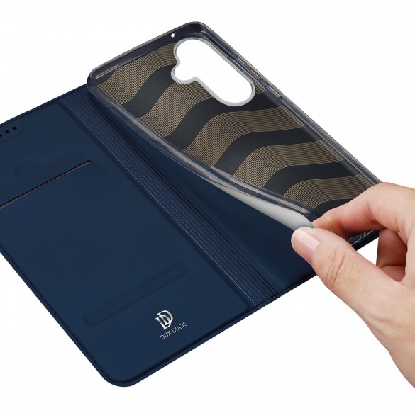Plånboksfodral med ställ för Samsung Galaxy S23 FE Dux Ducis Skin Pro - blå
