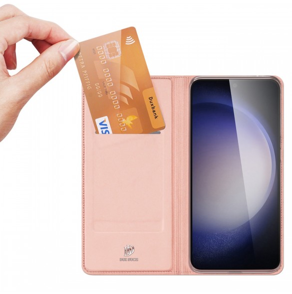 Plånboksfodral med ställ för Samsung Galaxy S23 FE Dux Ducis Skin Pro - rosa