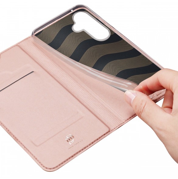 Plånboksfodral med ställ för Samsung Galaxy S23 FE Dux Ducis Skin Pro - rosa