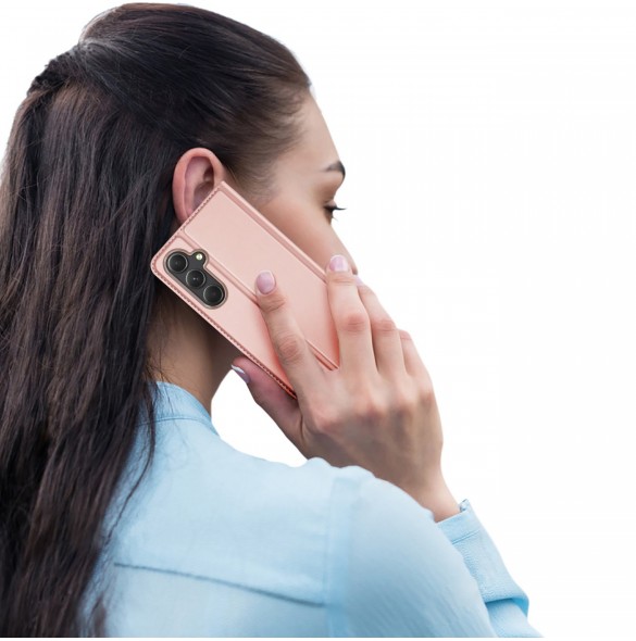 Plånboksfodral med ställ för Samsung Galaxy S23 FE Dux Ducis Skin Pro - rosa