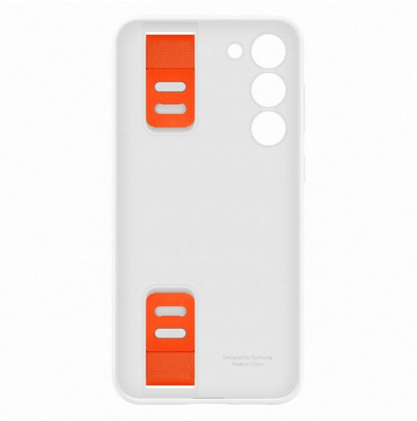 Samsung Silicone Grip Cover Case för Samsung Galaxy S23+ silikonfodral med handledsrem vit (EF-GS916TWEGWW)
