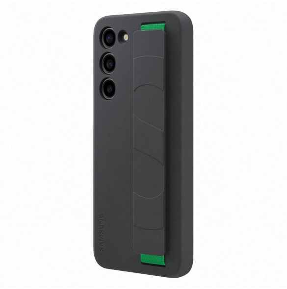 Samsung Silicone Grip Cover Case för Samsung Galaxy S23+ silikonfodral med handledsrem svart (EF-GS916TBEGWW)
