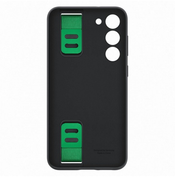 Samsung Silicone Grip Cover Case för Samsung Galaxy S23+ silikonfodral med handledsrem svart (EF-GS916TBEGWW)