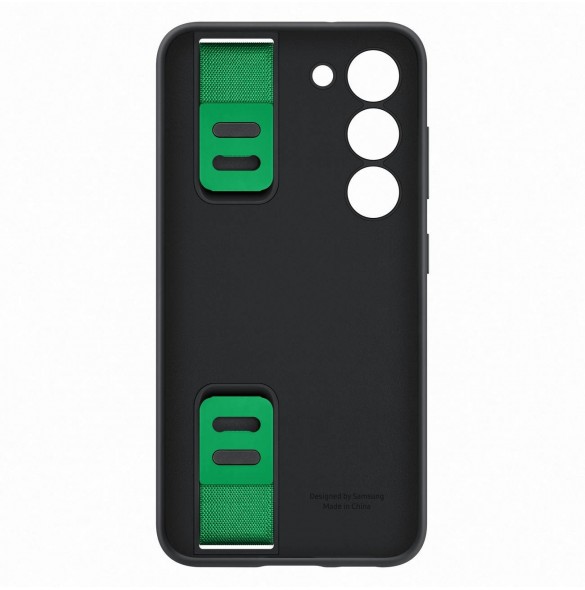 Samsung Silicone Grip Cover Fodral för Samsung Galaxy S23 silikonskal med handledsrem svart (EF-GS911TBEG