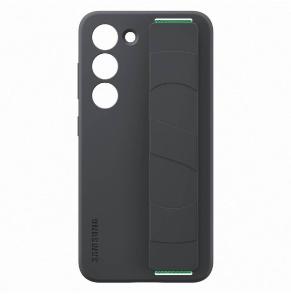Samsung Silicone Grip Cover Fodral för Samsung Galaxy S23 silikonskal med handledsrem svart (EF-GS911TBEG