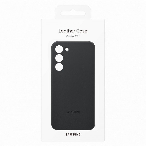 Samsung läderfodral för Samsung Galaxy S23+ skal tillverkat av svart naturläder (EF-VS916LBEGWW)