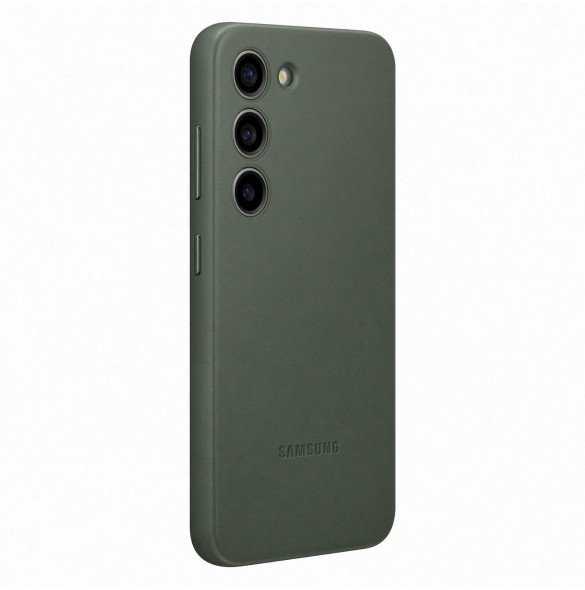 Samsung läderfodral för Samsung Galaxy S23 fodral tillverkat av naturligt lädergrönt (EF-VS911LGEGWW)