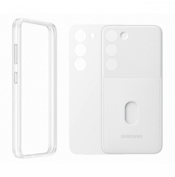Samsung ramskydd för Samsung Galaxy S23 fodral med utbytbara baksidor vit (EF-MS911CWEGWW)