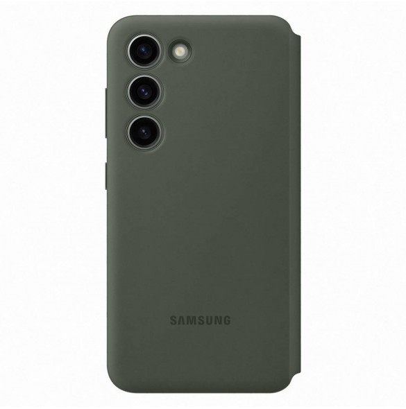 Samsung Smart View Wallet Fodral för Samsung Galaxy S23 Fodral med Smart Flip Window Card Wallet khaki (EF-ZS911CGEGWW)