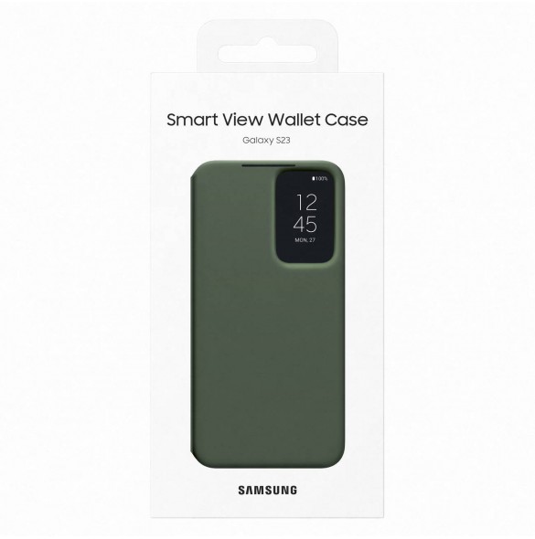 Samsung Smart View Wallet Fodral för Samsung Galaxy S23 Fodral med Smart Flip Window Card Wallet khaki (EF-ZS911CGEGWW)
