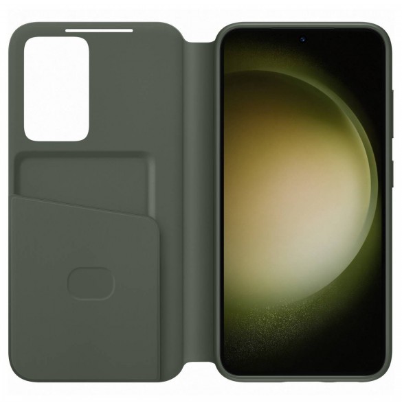 Samsung Smart View Wallet Fodral för Samsung Galaxy S23 Fodral med Smart Flip Window Card Wallet khaki (EF-ZS911CGEGWW)