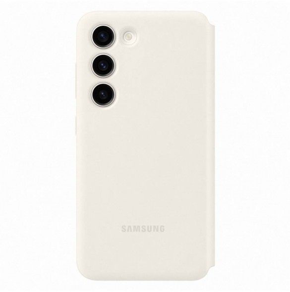 Samsung Smart View Wallet Case för Samsung Galaxy S23 Cover med Smart Flip Window Card Wallet Cream (EF-ZS911CUEGWW)