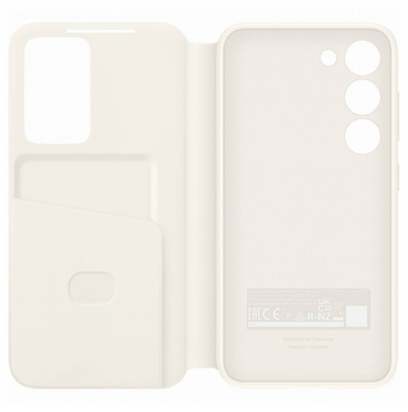 Samsung Smart View Wallet Case för Samsung Galaxy S23 Cover med Smart Flip Window Card Wallet Cream (EF-ZS911CUEGWW)
