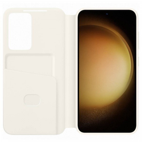 Samsung Smart View Wallet Case för Samsung Galaxy S23 Cover med Smart Flip Window Card Wallet Cream (EF-ZS911CUEGWW)