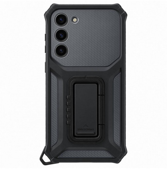 Samsung Rugged Gadget Case för Samsung Galaxy S23+ Rugged Cover Ring Hållare Stativ grå (EF-RS916CBEGWW)