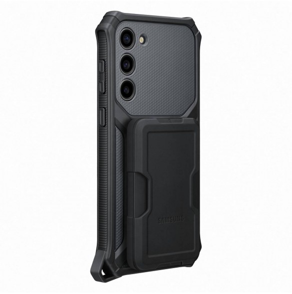 Samsung Rugged Gadget Case för Samsung Galaxy S23+ Rugged Cover Ring Hållare Stativ grå (EF-RS916CBEGWW)