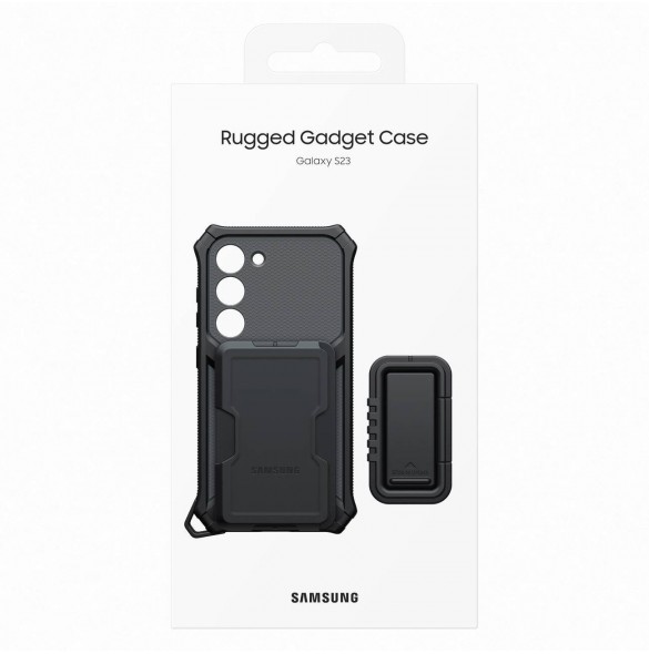 Samsung Rugged Gadget Case för Samsung Galaxy S23 Rugged Cover Ring Hållare Stativ grå (EF-RS911CBEGWW)