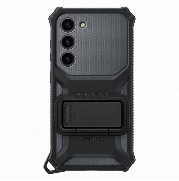 Samsung Rugged Gadget Case för Samsung Galaxy S23 Rugged Cover Ring Hållare Stativ grå (EF-RS911CBEGWW)