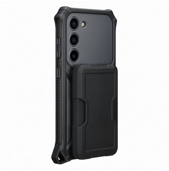 Samsung Rugged Gadget Case för Samsung Galaxy S23 Rugged Cover Ring Hållare Stativ grå (EF-RS911CBEGWW)