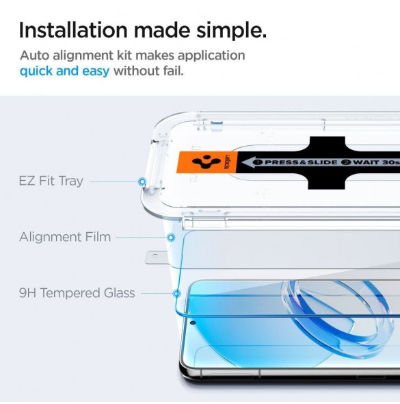 HÄRDAT GLAS Spigen GLAS.TR "EZ FIT" 2-PACK GALAXY S23+ PLUS CLEAR
