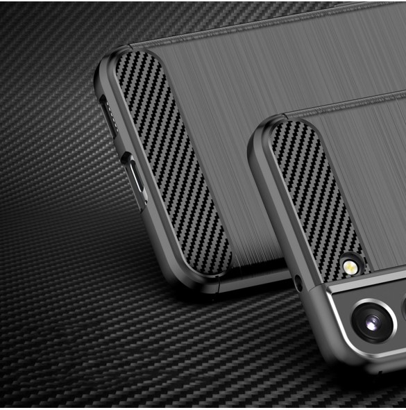 Carbon Case fodral för Samsung Galaxy S23+ flexibel silikon kolfodral svart