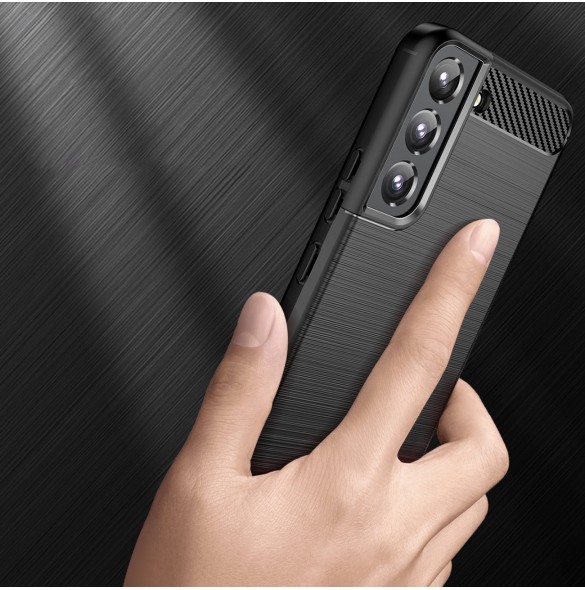 Carbon Case fodral för Samsung Galaxy S23+ flexibel silikon kolfodral svart
