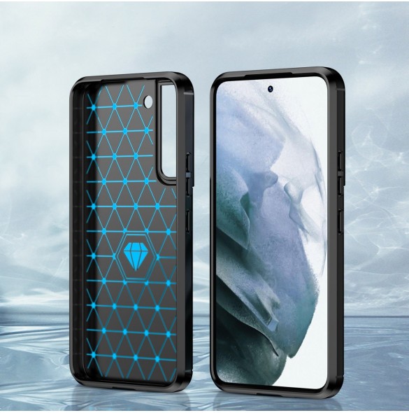 Carbon Case fodral för Samsung Galaxy S23+ flexibel silikon kolfodral svart