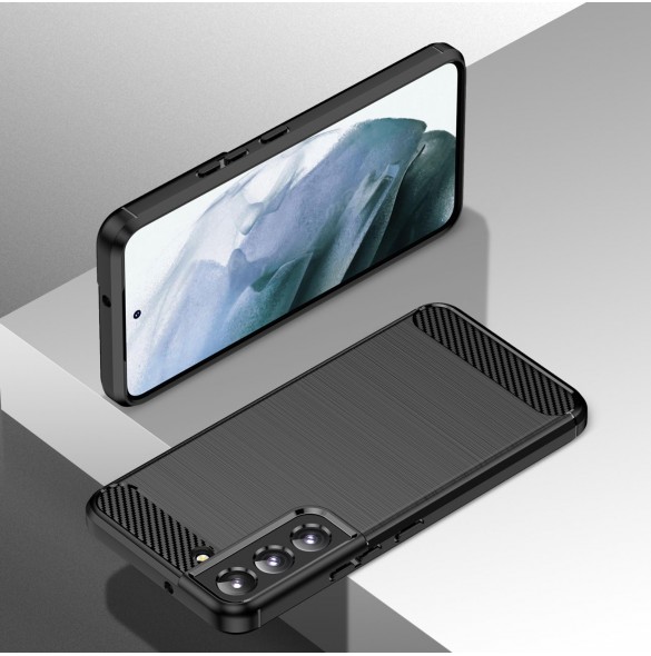 Carbon Case fodral för Samsung Galaxy S23+ flexibel silikon kolfodral svart