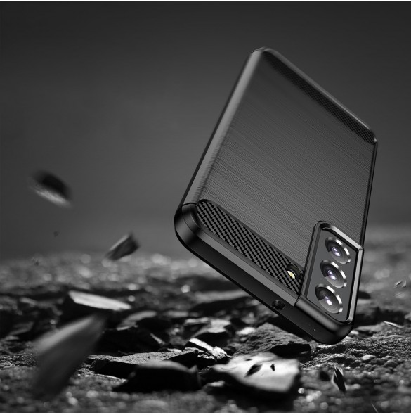 Carbon Case fodral för Samsung Galaxy S23+ flexibel silikon kolfodral svart