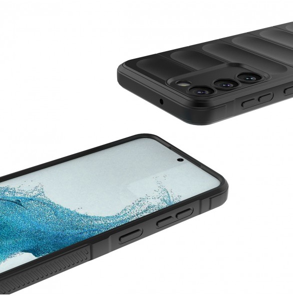 Magic Shield Fodral för Samsung Galaxy S23+ flexibelt pansarskal vinröd