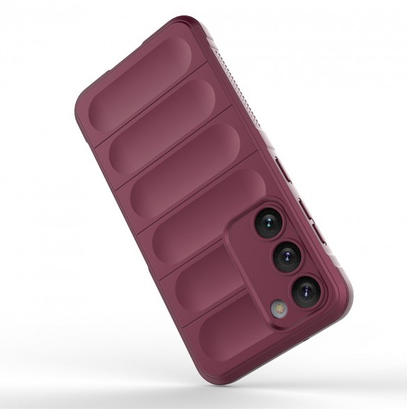 Magic Shield Fodral för Samsung Galaxy S23+ flexibelt pansarskal vinröd