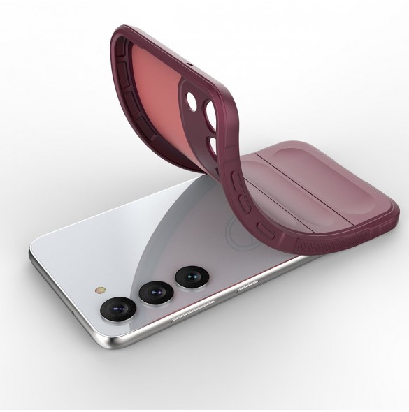 Magic Shield Fodral för Samsung Galaxy S23+ flexibelt pansarskal vinröd