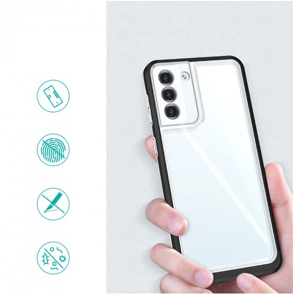Klart 3-i-1 fodral för Samsung Galaxy S23+ silikonskal med ram svart