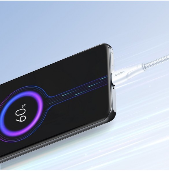 Joyroom USB-kabel - micro USB 2.4A Surpass-serien för snabb laddning och dataöverföring 0,25 m vit (S-UM018A11)