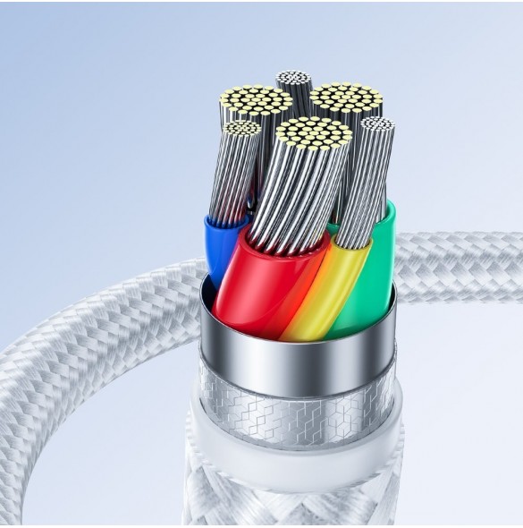 Joyroom USB-kabel - micro USB 2.4A Surpass-serien för snabb laddning och dataöverföring 0,25 m vit (S-UM018A11)