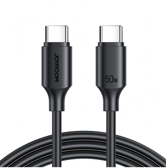 Joyroom-kabel USB-C - USB-C 480Mb/s 60W 1m svart (S-CC060A9)