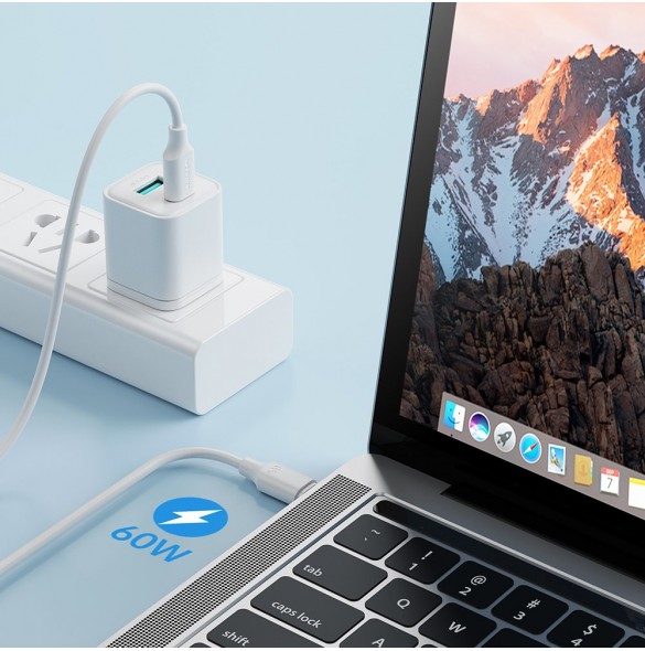 Joyroom-kabel USB-C - USB-C 480Mb/s 60W 1m svart (S-CC060A9)