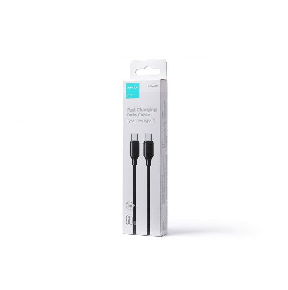 Joyroom-kabel USB-C - USB-C 480Mb/s 60W 1m svart (S-CC060A9)