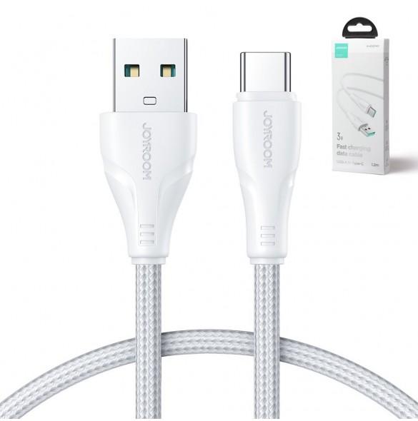 Joyroom USB-kabel - USB C 3A Surpass-serien för snabb laddning och dataöverföring 1,2 m vit (S-UC027A11)