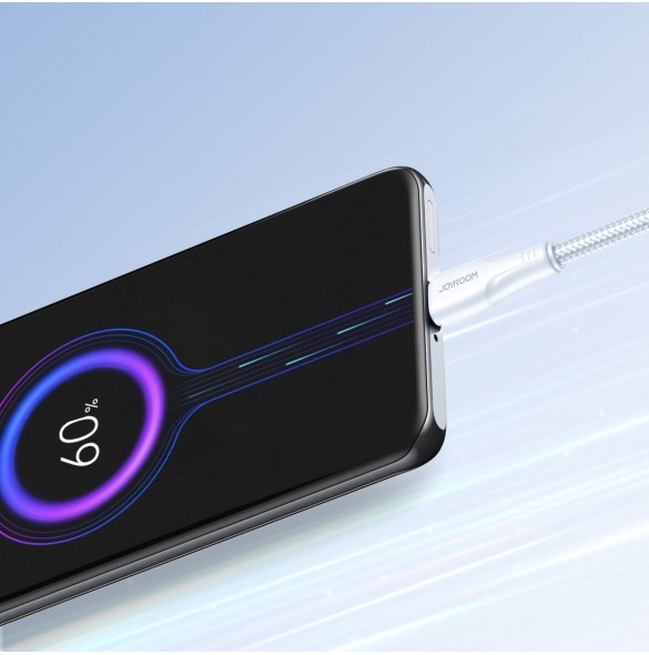 Joyroom USB-kabel - micro USB 2.4A Surpass-serien för snabb laddning och dataöverföring 1,2 m vit (S-UM018A11)