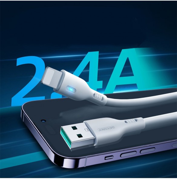 USB-kabel - Lightning 2,4A 1,2m Joyroom S-UL012A13 - vit