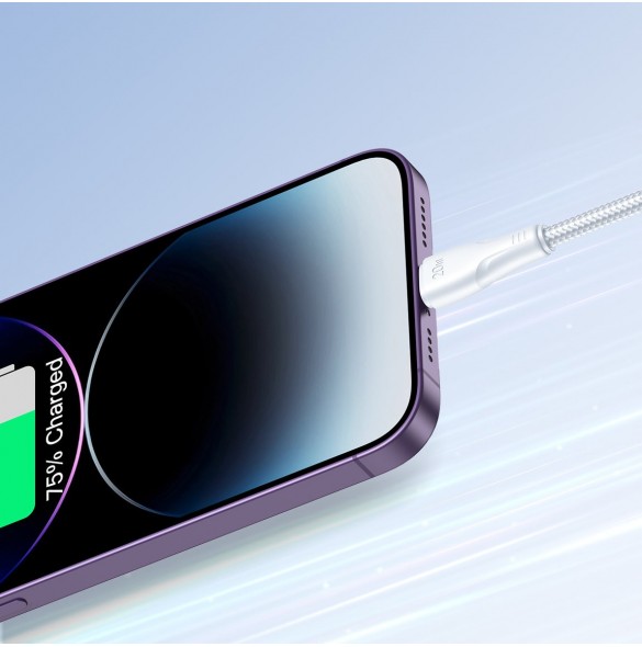 Joyroom USB C - Lightning 20W Surpass Series-kabel för snabb laddning och dataöverföring 0,25 m vit (S-CL020A11)