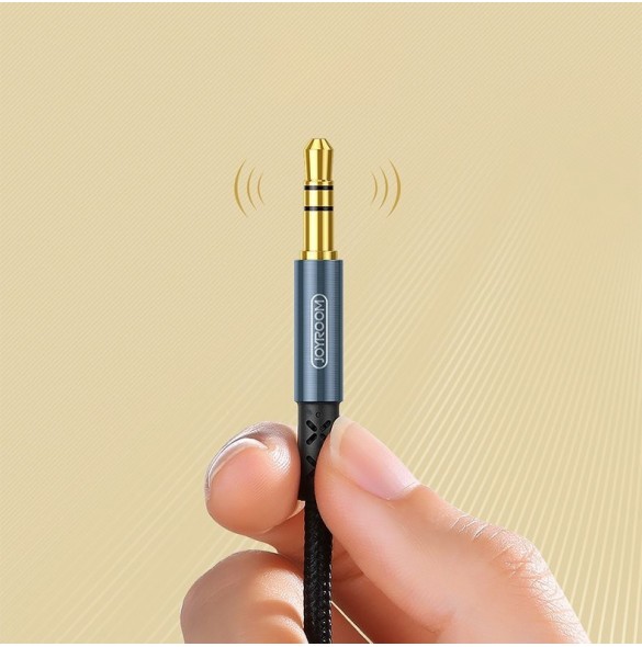 Joyroom stereoljudkabel AUX 3,5 mm minijack 1 m svart (SY-10A1)