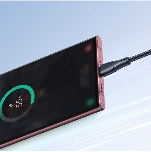Joyroom USB - USB C 3A kabel Surpass Series för snabb laddning och dataöverföring 2 m svart (S-UC027A11)