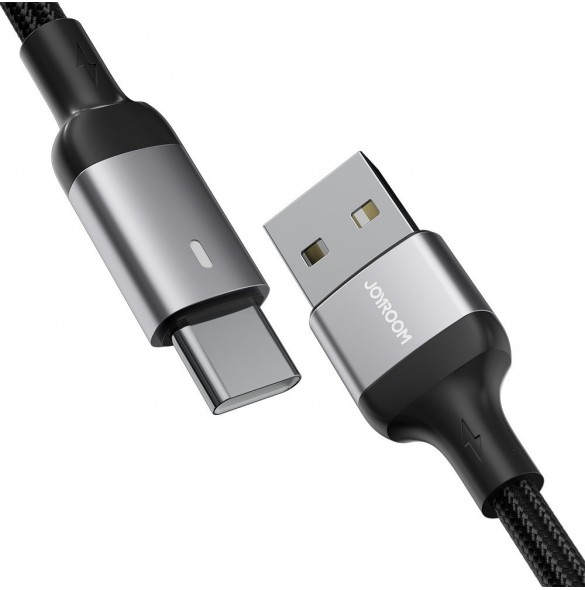 Joyroom USB-kabel - USB C 3A för snabb laddning och dataöverföring A10 Series 1,2 m svart (S-UC027A10)