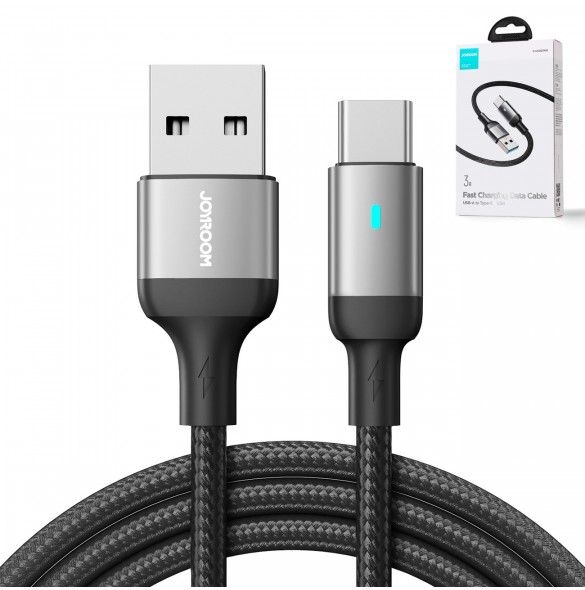 Joyroom USB-kabel - USB C 3A för snabb laddning och dataöverföring A10 Series 1,2 m svart (S-UC027A10)